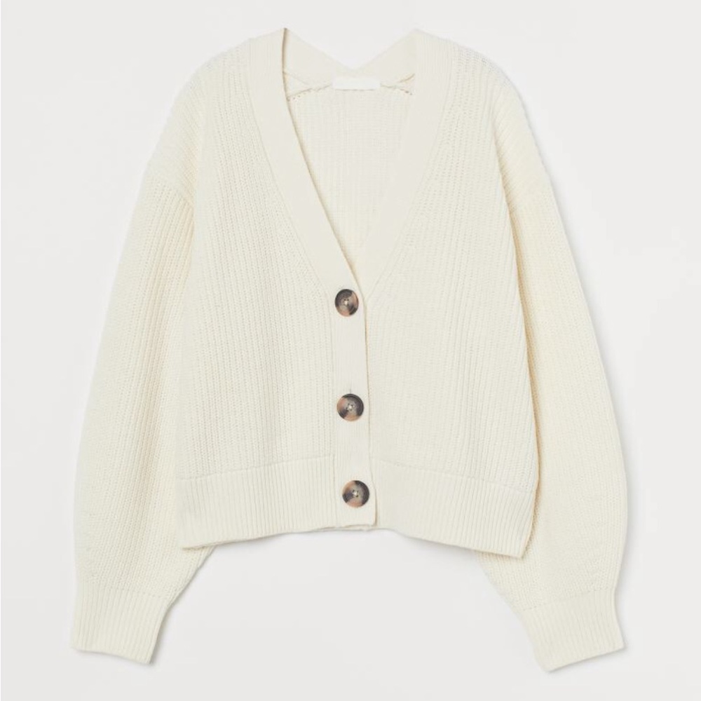 NWT - H&M V-neck Cream Cardigan